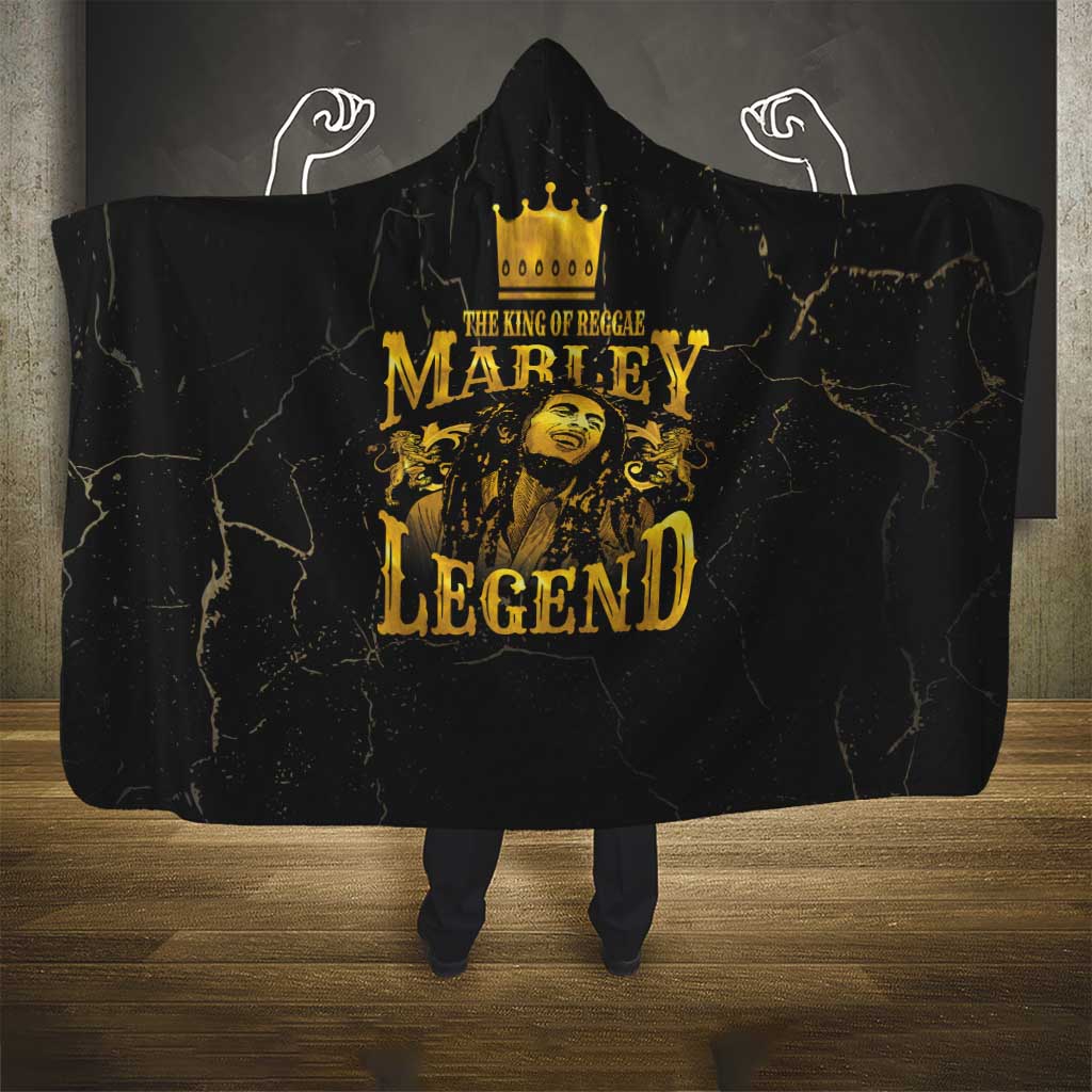 Reggae King Marley Hooded Blanket Gold Lion LT05 - Wonder Print Shop