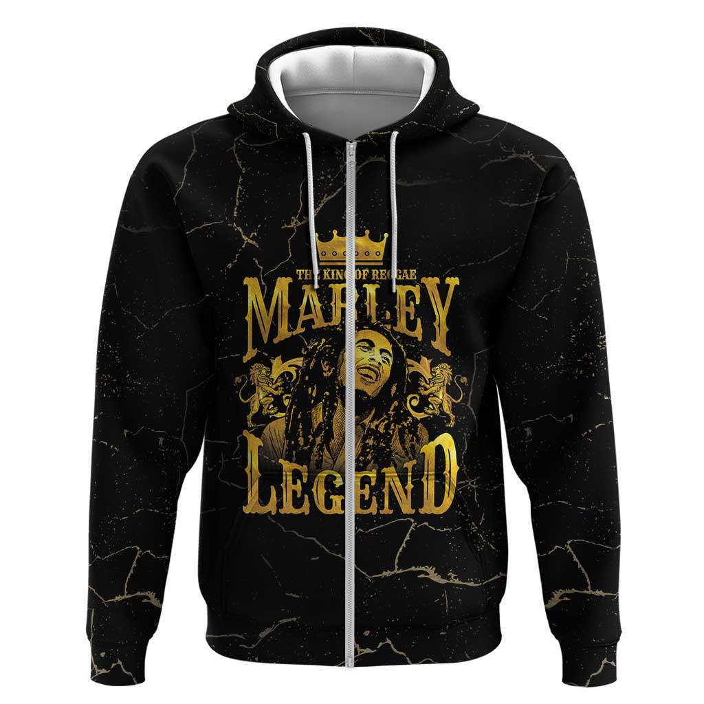 Reggae King Marley Hoodie Gold Lion LT05 - Wonder Print Shop