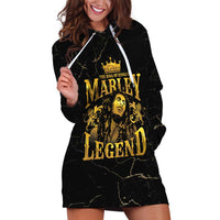 Reggae King Marley Hoodie Dress Gold Lion LT05 - Wonder Print Shop
