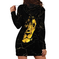Reggae King Marley Hoodie Dress Gold Lion LT05 - Wonder Print Shop
