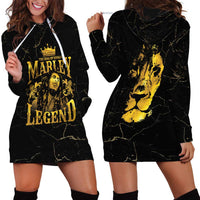 Reggae King Marley Hoodie Dress Gold Lion LT05 - Wonder Print Shop