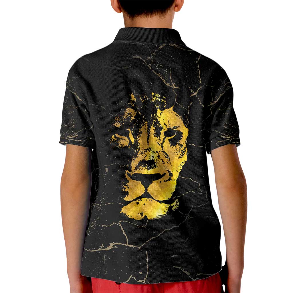 Reggae King Marley Kid Polo Shirt Gold Lion LT05 - Wonder Print Shop