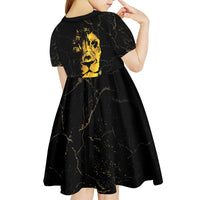 Reggae King Marley Kid Short Sleeve Dress Gold Lion LT05 - Wonder Print Shop