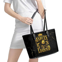Reggae King Marley Leather Tote Bag Gold Lion