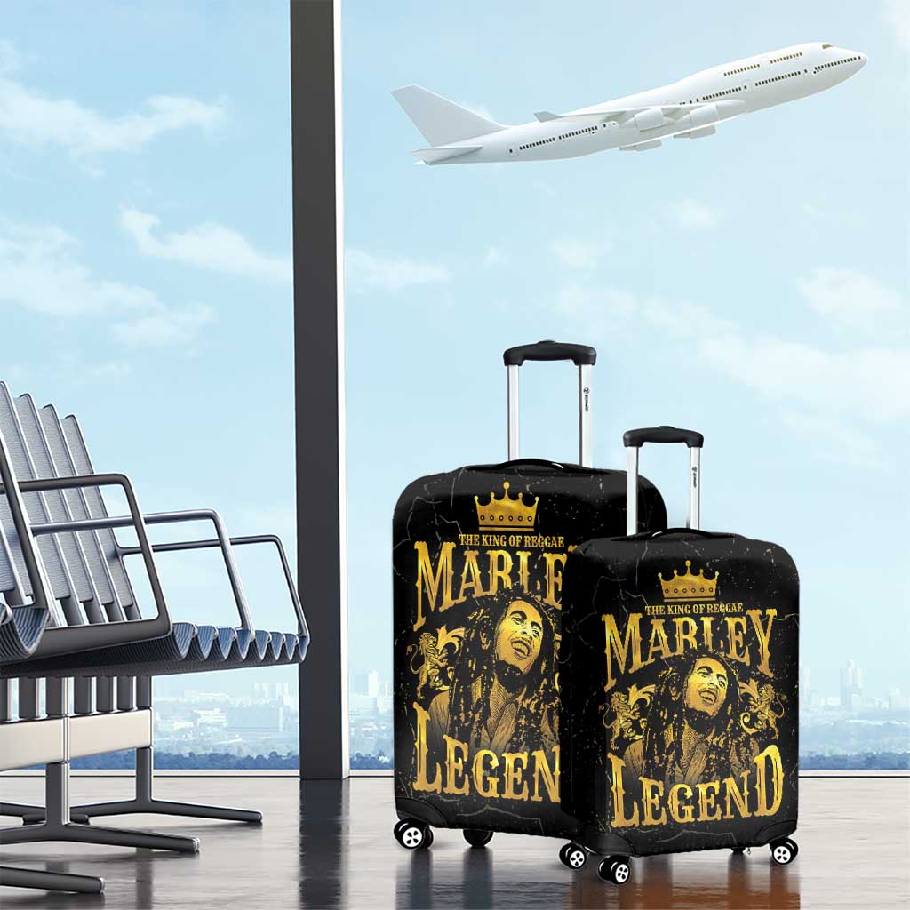 Reggae King Marley Luggage Cover Gold Lion LT05 - Wonder Print Shop