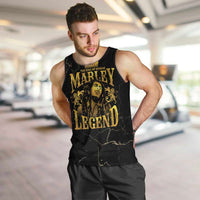 Reggae King Marley Men Tank Top Gold Lion LT05 - Wonder Print Shop