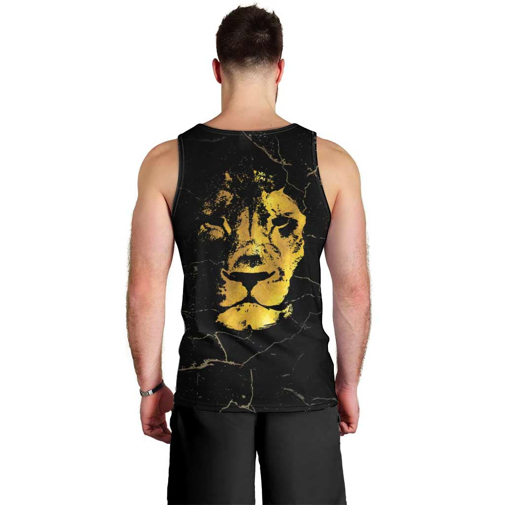 Reggae King Marley Men Tank Top Gold Lion LT05 - Wonder Print Shop