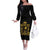 Reggae King Marley Off The Shoulder Long Sleeve Dress Gold Lion LT05 - Wonder Print Shop