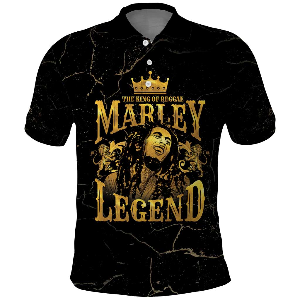 Reggae King Marley Polo Shirt Gold Lion LT05 - Wonder Print Shop