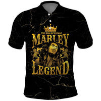Reggae King Marley Polo Shirt Gold Lion LT05 - Wonder Print Shop