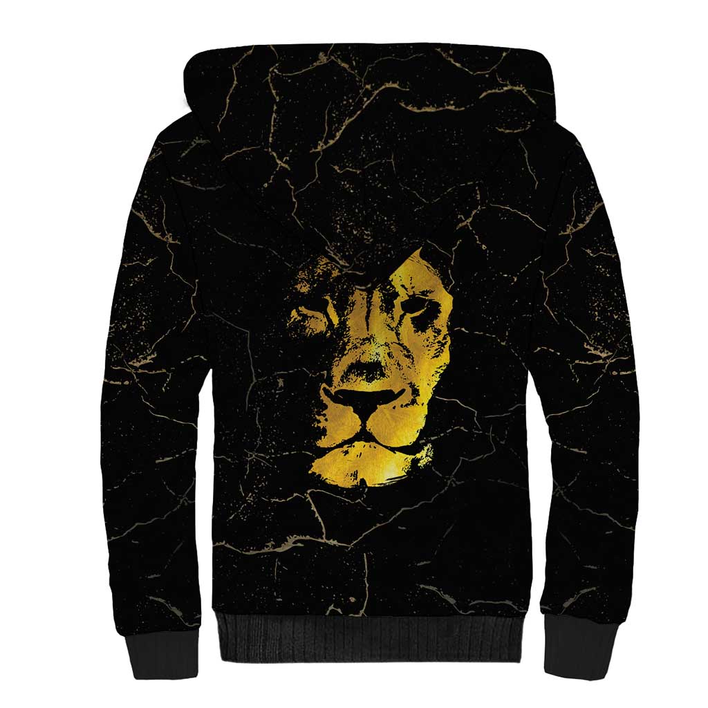 Reggae King Marley Sherpa Hoodie Gold Lion LT05 - Wonder Print Shop