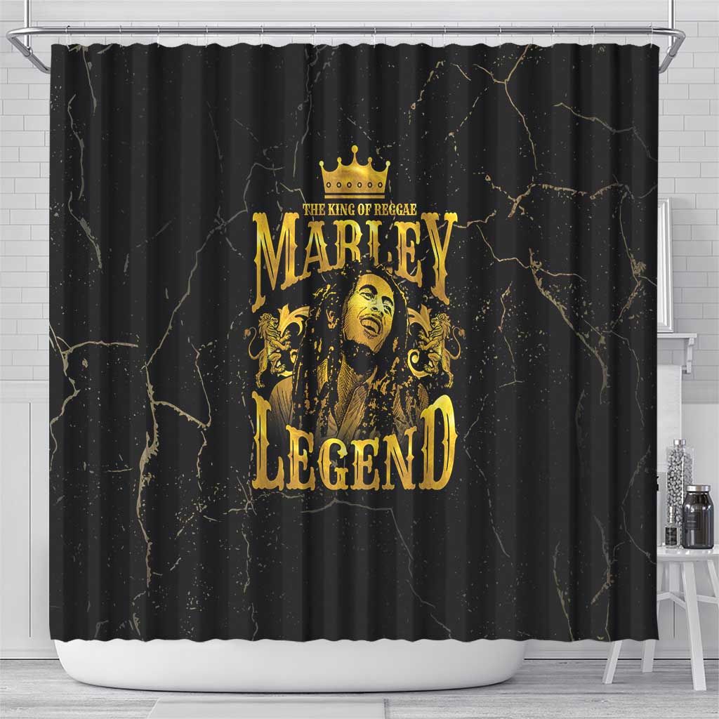 Reggae King Marley Shower Curtain Gold Lion LT05 - Wonder Print Shop