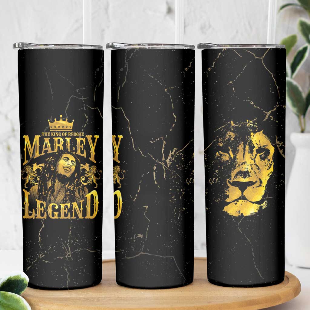 Reggae King Marley Skinny Tumbler Gold Lion LT05 - Wonder Print Shop