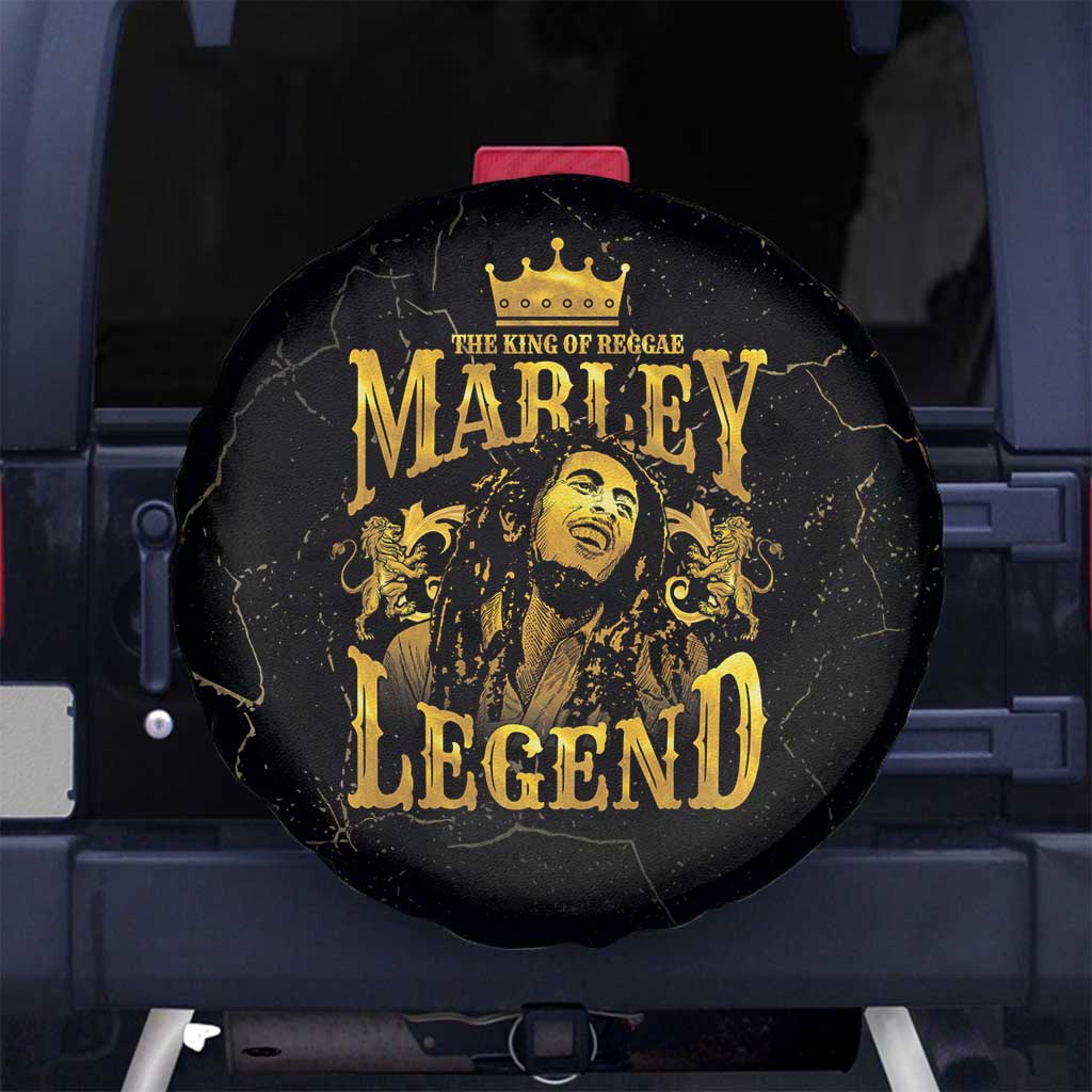 Reggae King Marley Spare Tire Cover Gold Lion LT05 - Wonder Print Shop