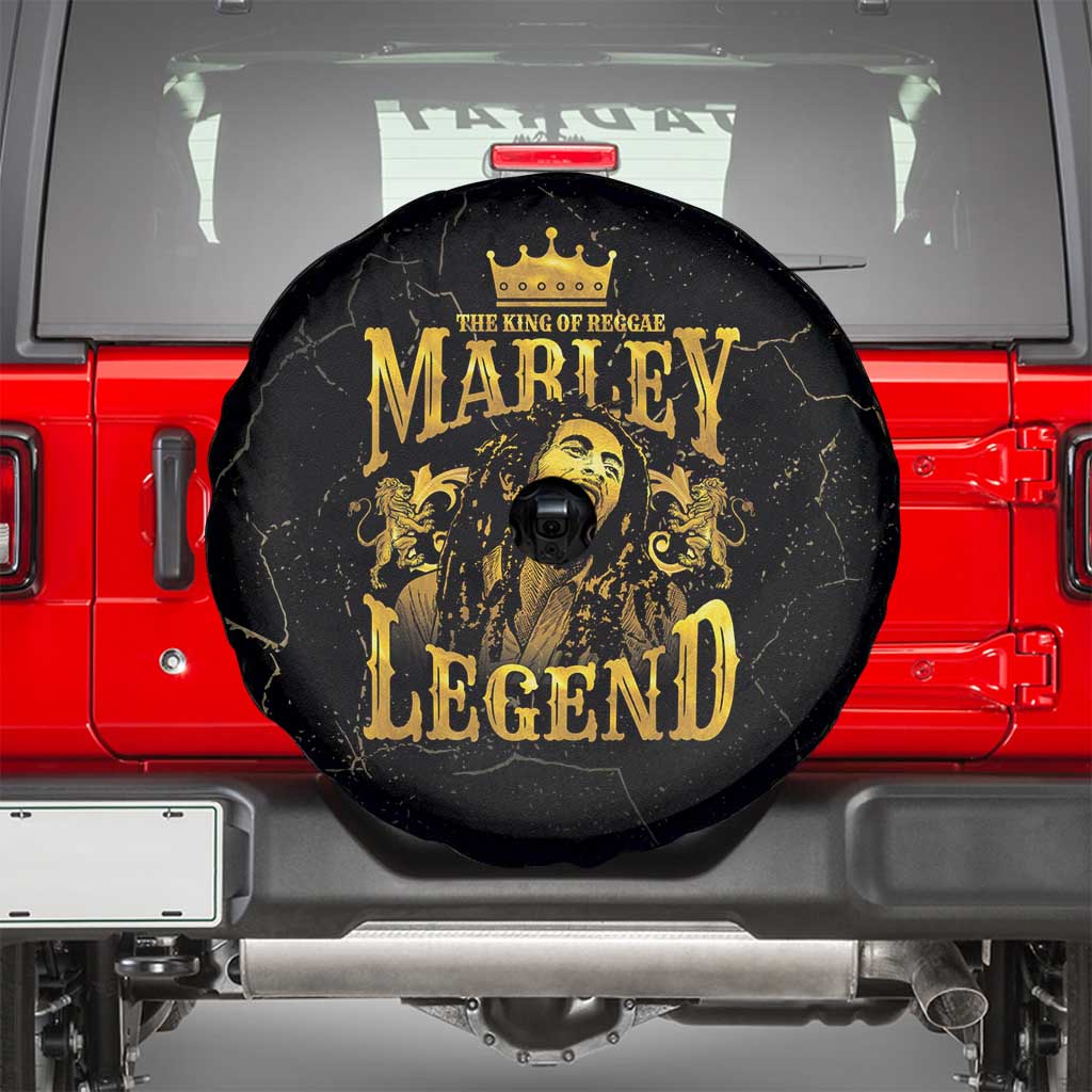 Reggae King Marley Spare Tire Cover Gold Lion LT05 - Wonder Print Shop