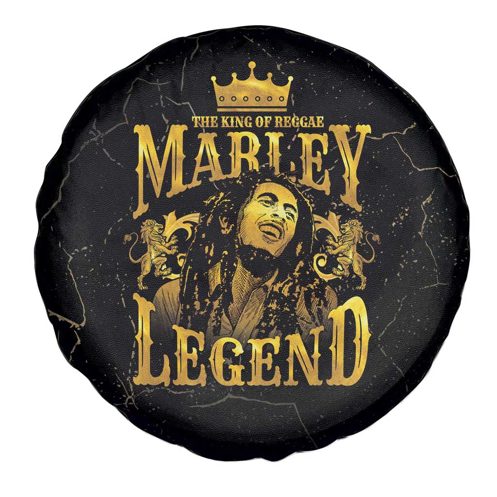 Reggae King Marley Spare Tire Cover Gold Lion LT05 - Wonder Print Shop