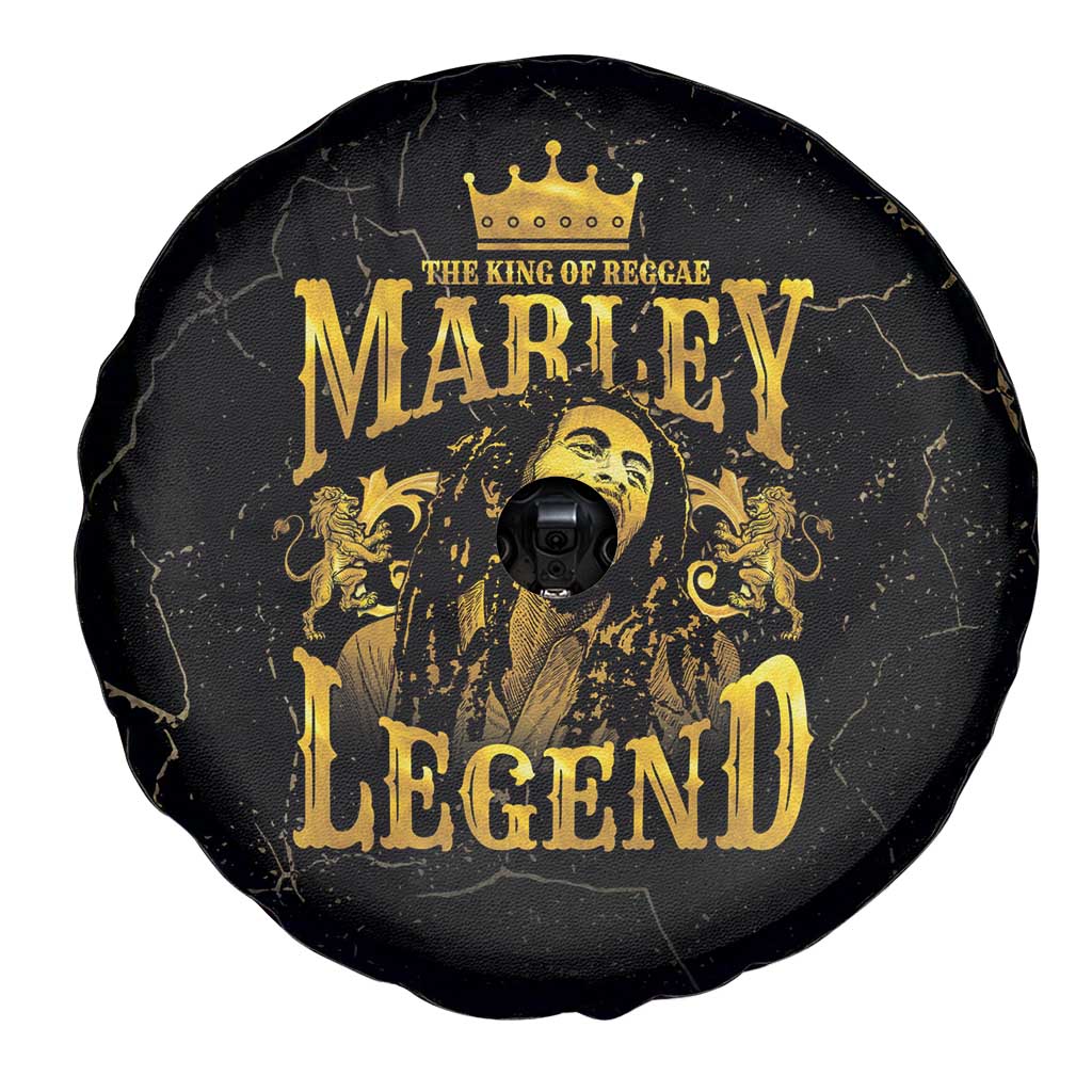 Reggae King Marley Spare Tire Cover Gold Lion LT05 - Wonder Print Shop