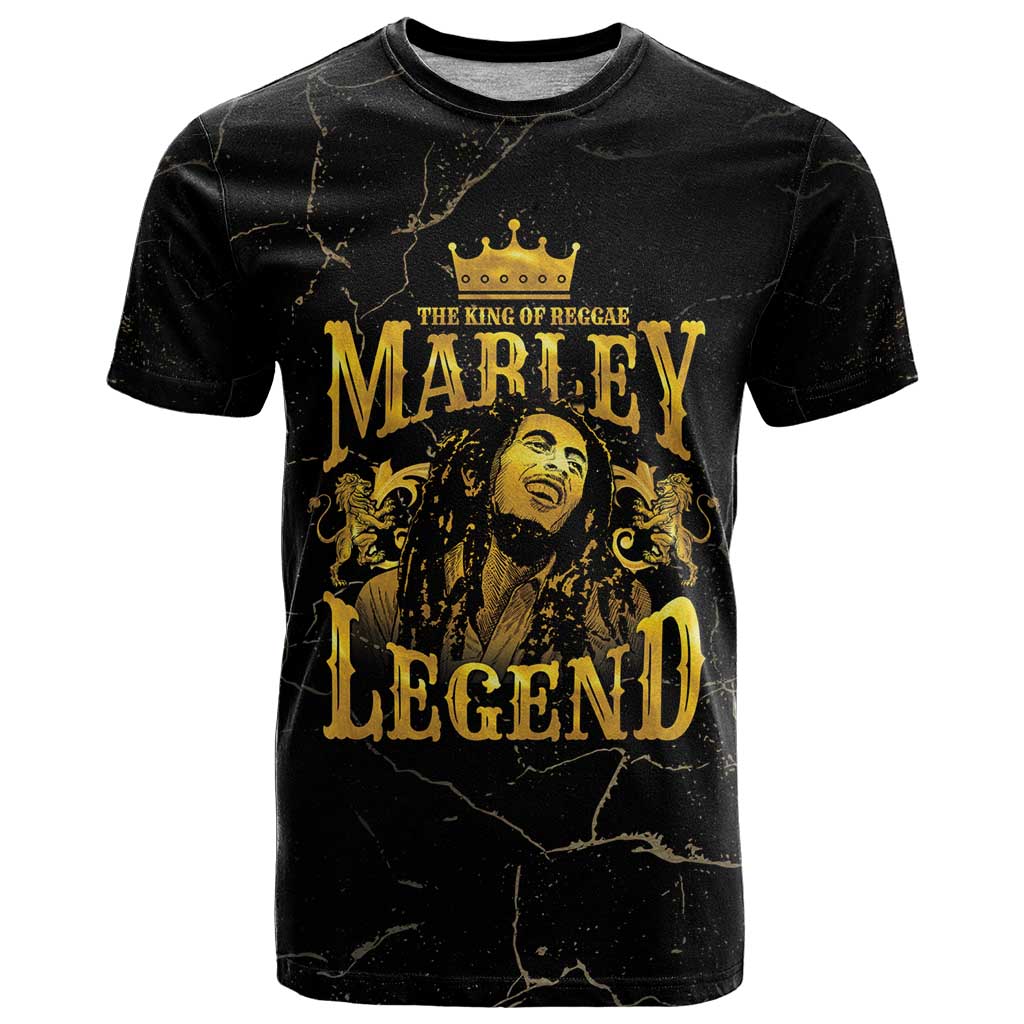 Reggae King Marley T Shirt Gold Lion LT05 - Wonder Print Shop