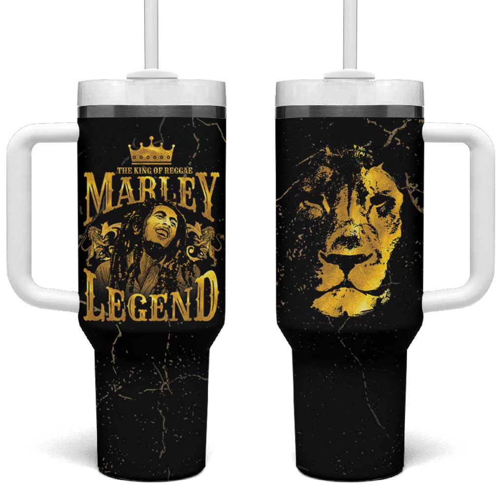 Reggae King Marley Tumbler With Handle Gold Lion LT05 - Wonder Print Shop