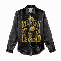 Reggae King Marley Women Casual Shirt Gold Lion LT05 - Wonder Print Shop