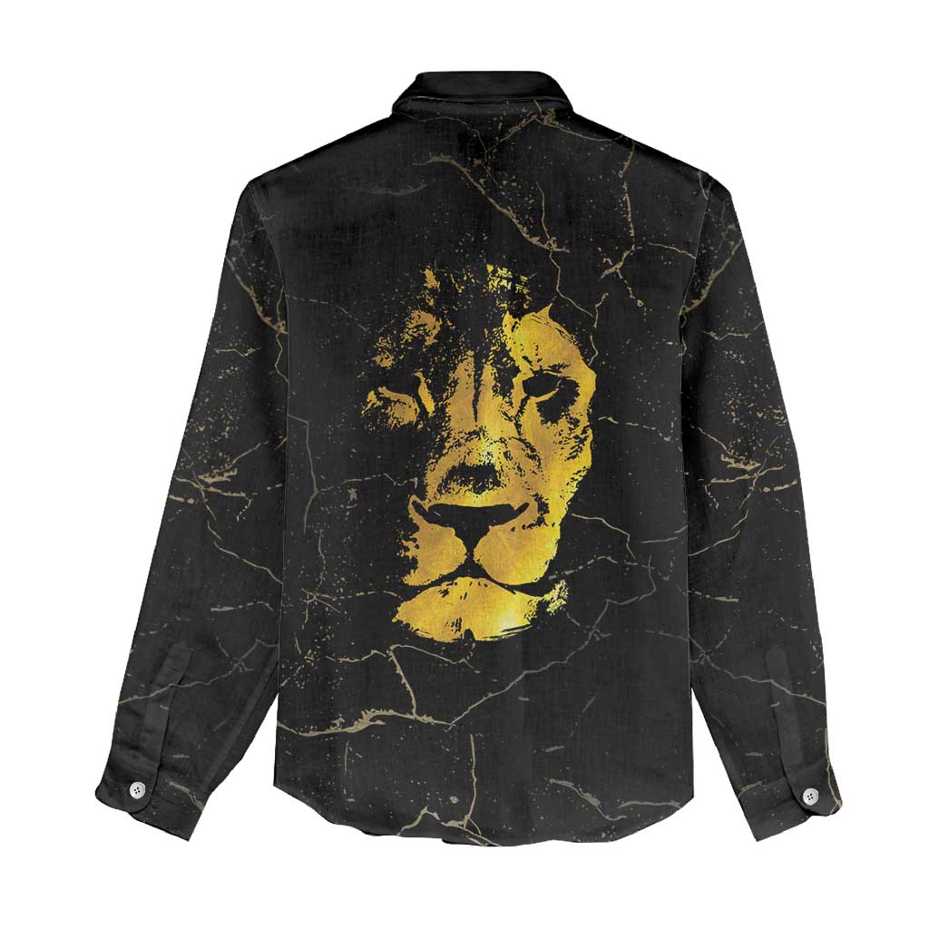 Reggae King Marley Women Casual Shirt Gold Lion LT05 - Wonder Print Shop