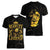Reggae King Marley Women V-Neck T-Shirt Gold Lion LT05 - Wonder Print Shop