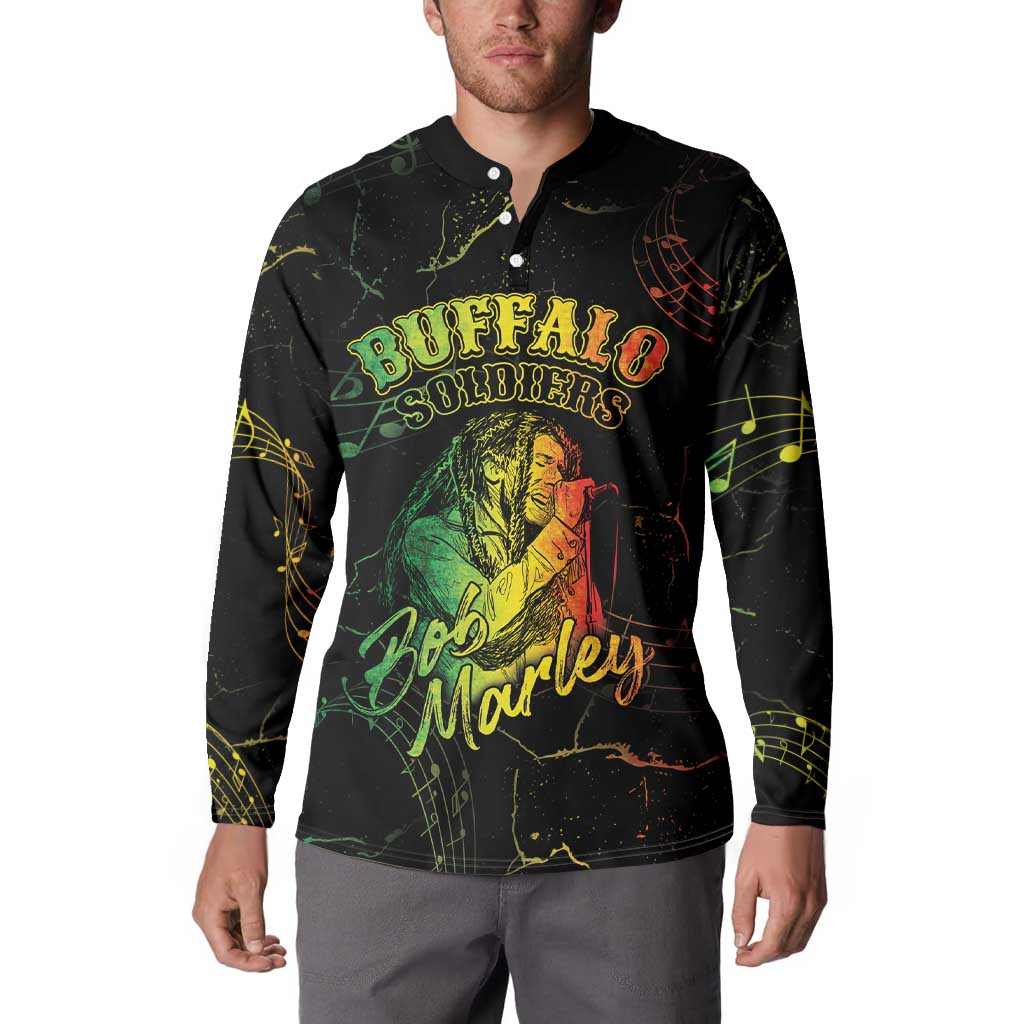 Reggae King Buffalo Soldier Button Sweatshirt Honoring The Legend
