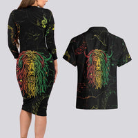Reggae King Buffalo Soldier Couples Matching Long Sleeve Bodycon Dress and Hawaiian Shirt Honoring The Legend