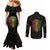 Reggae King Buffalo Soldier Couples Matching Mermaid Dress and Long Sleeve Button Shirt Honoring The Legend