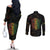 Reggae King Buffalo Soldier Couples Matching Off The Shoulder Long Sleeve Dress and Long Sleeve Button Shirt Honoring The Legend