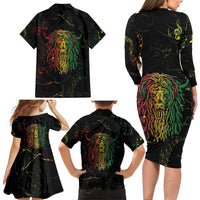 Reggae King Buffalo Soldier Family Matching Long Sleeve Bodycon Dress and Hawaiian Shirt Honoring The Legend