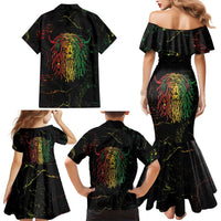 Reggae King Buffalo Soldier Family Matching Mermaid Dress and Hawaiian Shirt Honoring The Legend