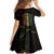 Reggae King Buffalo Soldier Family Matching Off The Shoulder Long Sleeve Dress and Hawaiian Shirt Honoring The Legend