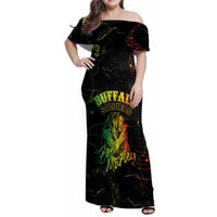 Reggae King Buffalo Soldier Family Matching Off Shoulder Maxi Dress and Hawaiian Shirt Honoring The Legend LT05 - Wonder Print Shop