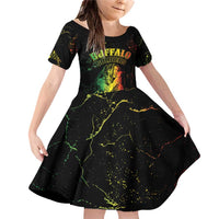 Reggae King Buffalo Soldier Family Matching Off Shoulder Short Dress and Hawaiian Shirt Honoring The Legend LT05 - Wonder Print Shop