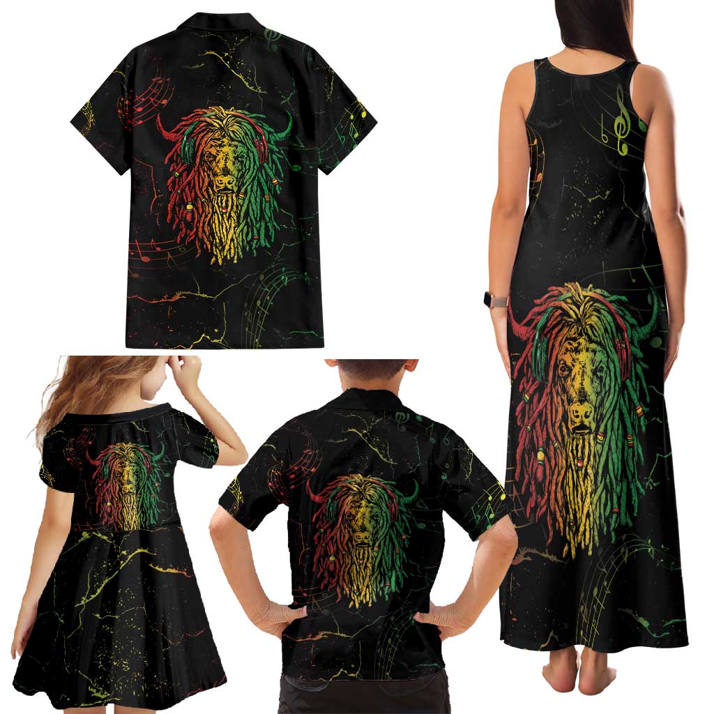 Reggae King Buffalo Soldier Family Matching Tank Maxi Dress and Hawaiian Shirt Honoring The Legend LT05 - Wonder Print Shop