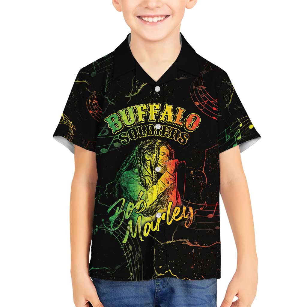 Reggae King Buffalo Soldier Family Matching Tank Maxi Dress and Hawaiian Shirt Honoring The Legend LT05 - Wonder Print Shop