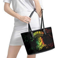 Reggae King Buffalo Soldier Leather Tote Bag Honoring The Legend