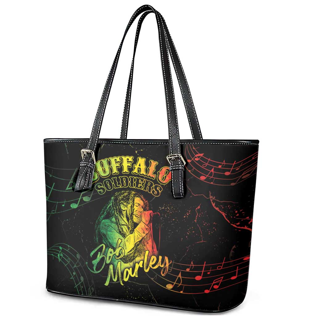 Reggae King Buffalo Soldier Leather Tote Bag Honoring The Legend
