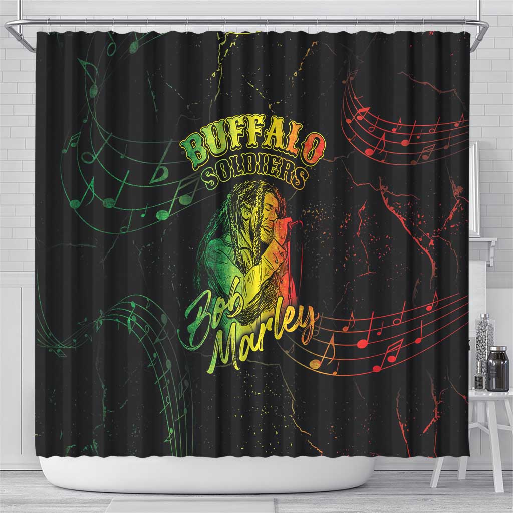 Reggae King Buffalo Soldier Shower Curtain Honoring The Legend LT05 - Wonder Print Shop