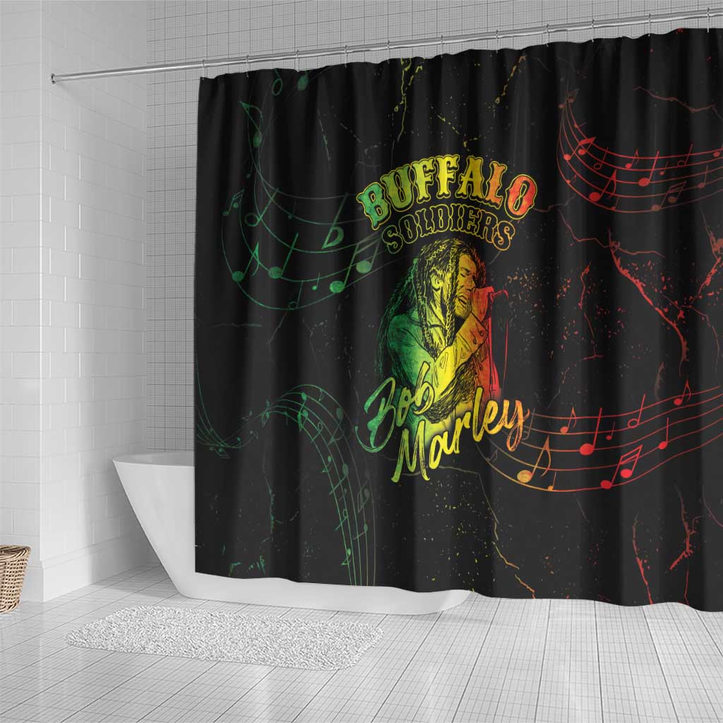 Reggae King Buffalo Soldier Shower Curtain Honoring The Legend LT05 - Wonder Print Shop