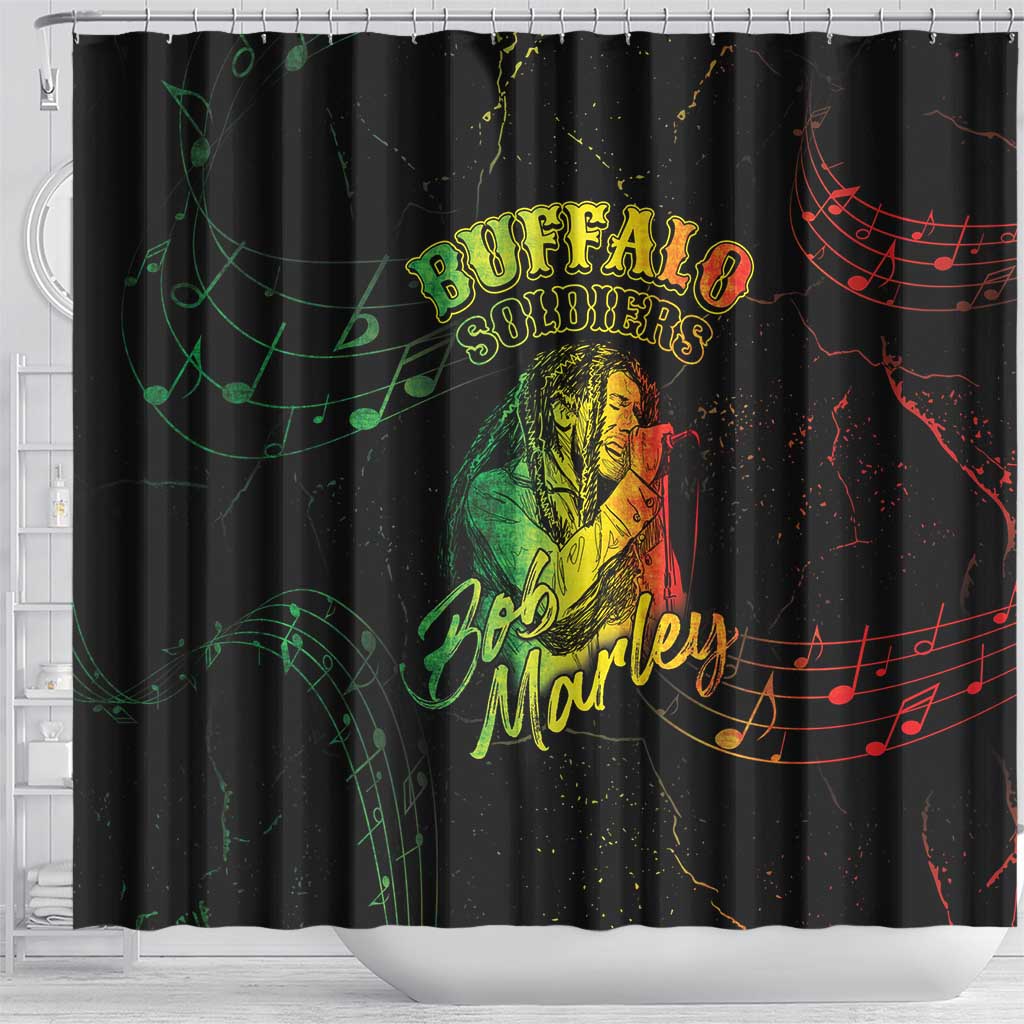 Reggae King Buffalo Soldier Shower Curtain Honoring The Legend LT05 - Wonder Print Shop