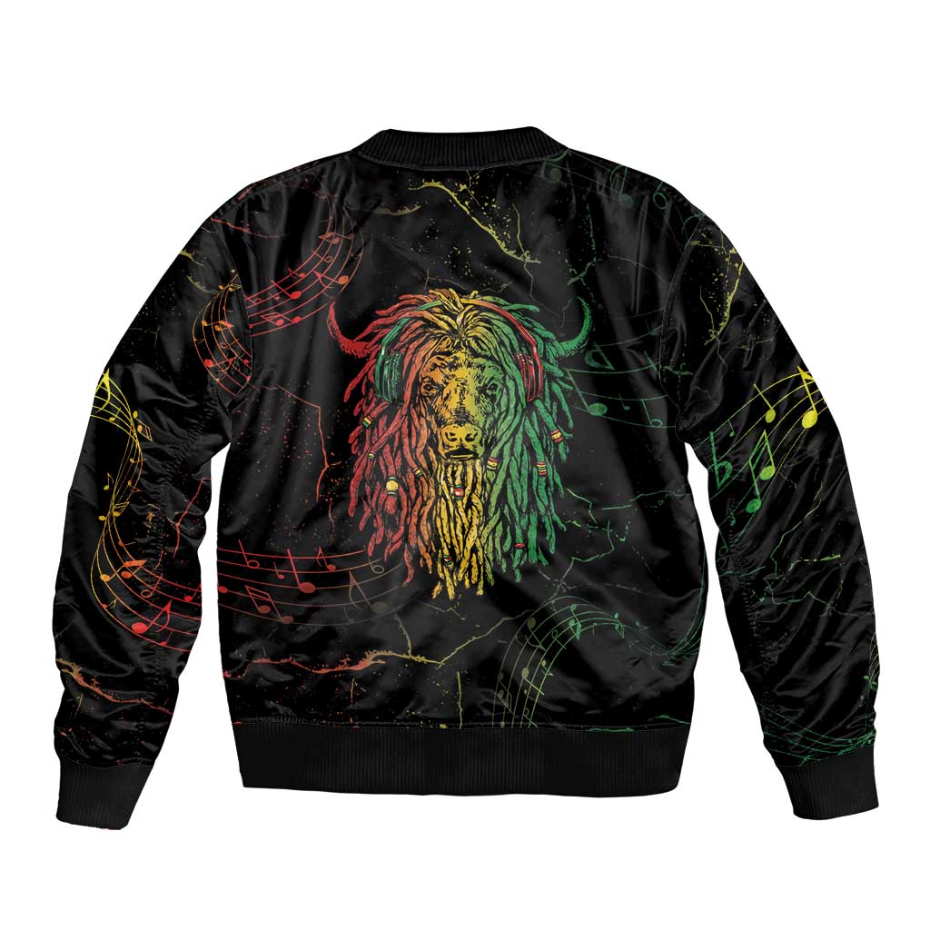 Reggae King Buffalo Soldier Sleeve Zip Bomber Jacket Honoring The Legend LT05 - Wonder Print Shop