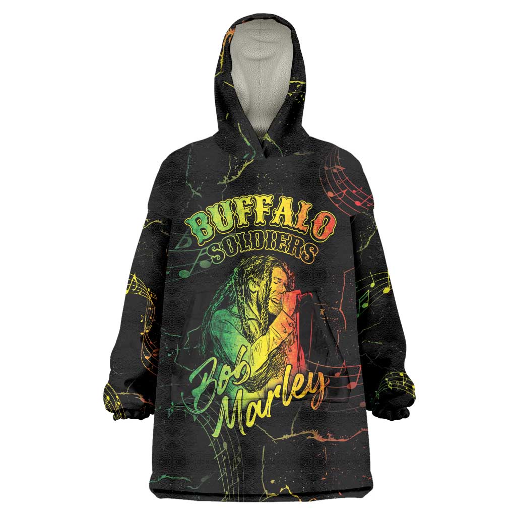 Reggae King Buffalo Soldier Wearable Blanket Hoodie Honoring The Legend LT05 - Wonder Print Shop