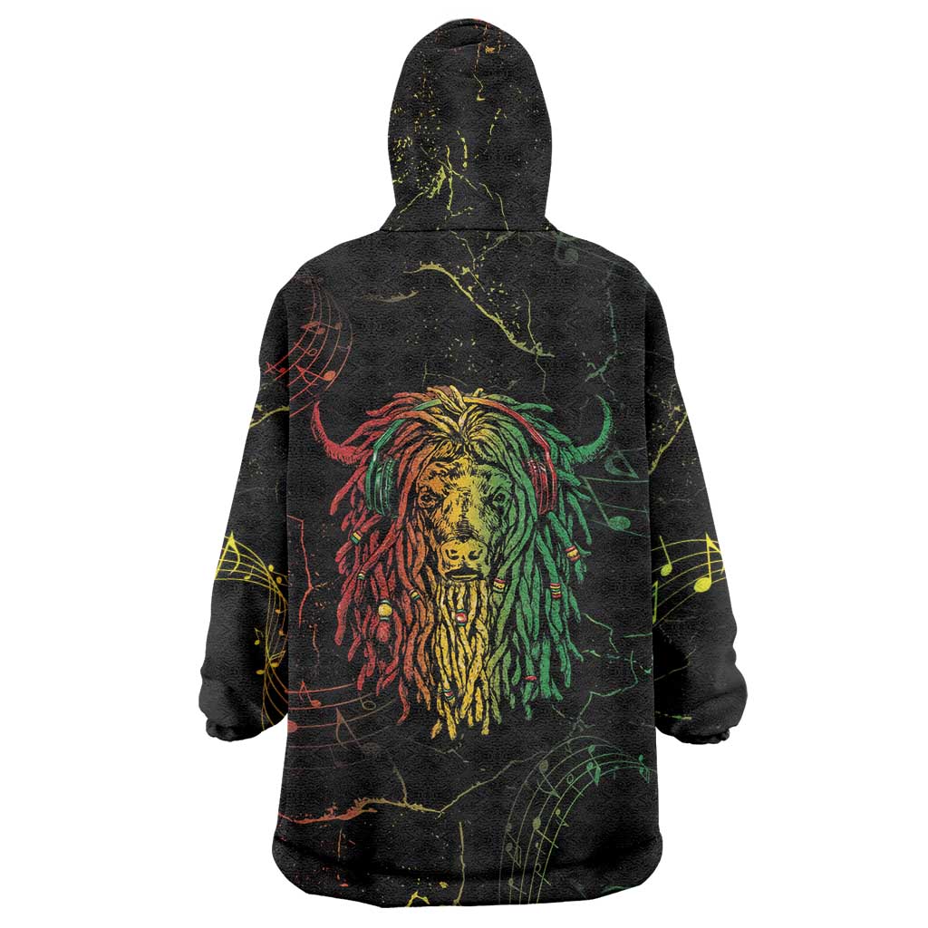 Reggae King Buffalo Soldier Wearable Blanket Hoodie Honoring The Legend LT05 - Wonder Print Shop
