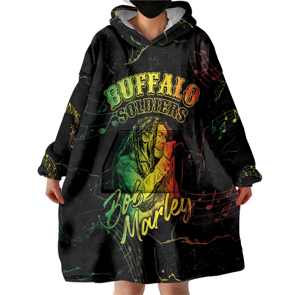 Reggae King Buffalo Soldier Wearable Blanket Hoodie Honoring The Legend LT05 - Wonder Print Shop