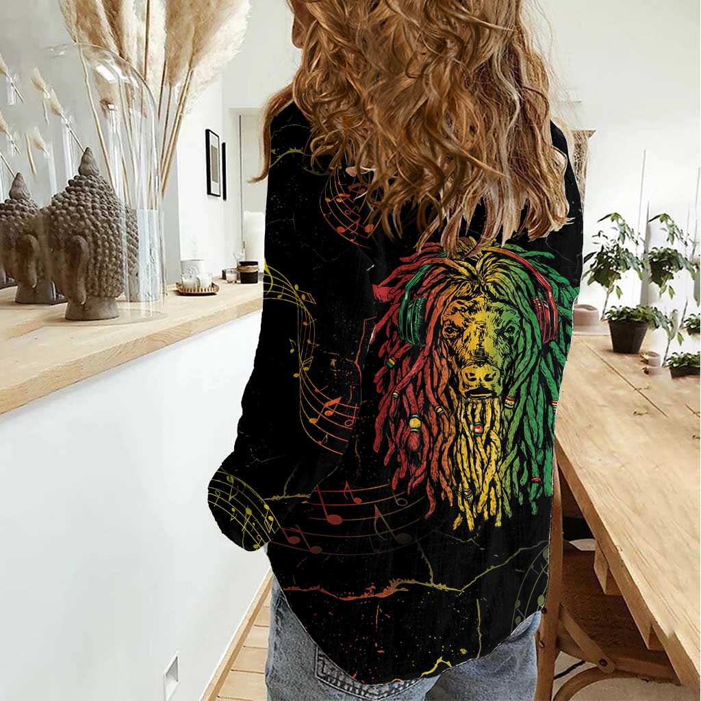 Reggae King Buffalo Soldier Women Casual Shirt Honoring The Legend LT05 - Wonder Print Shop