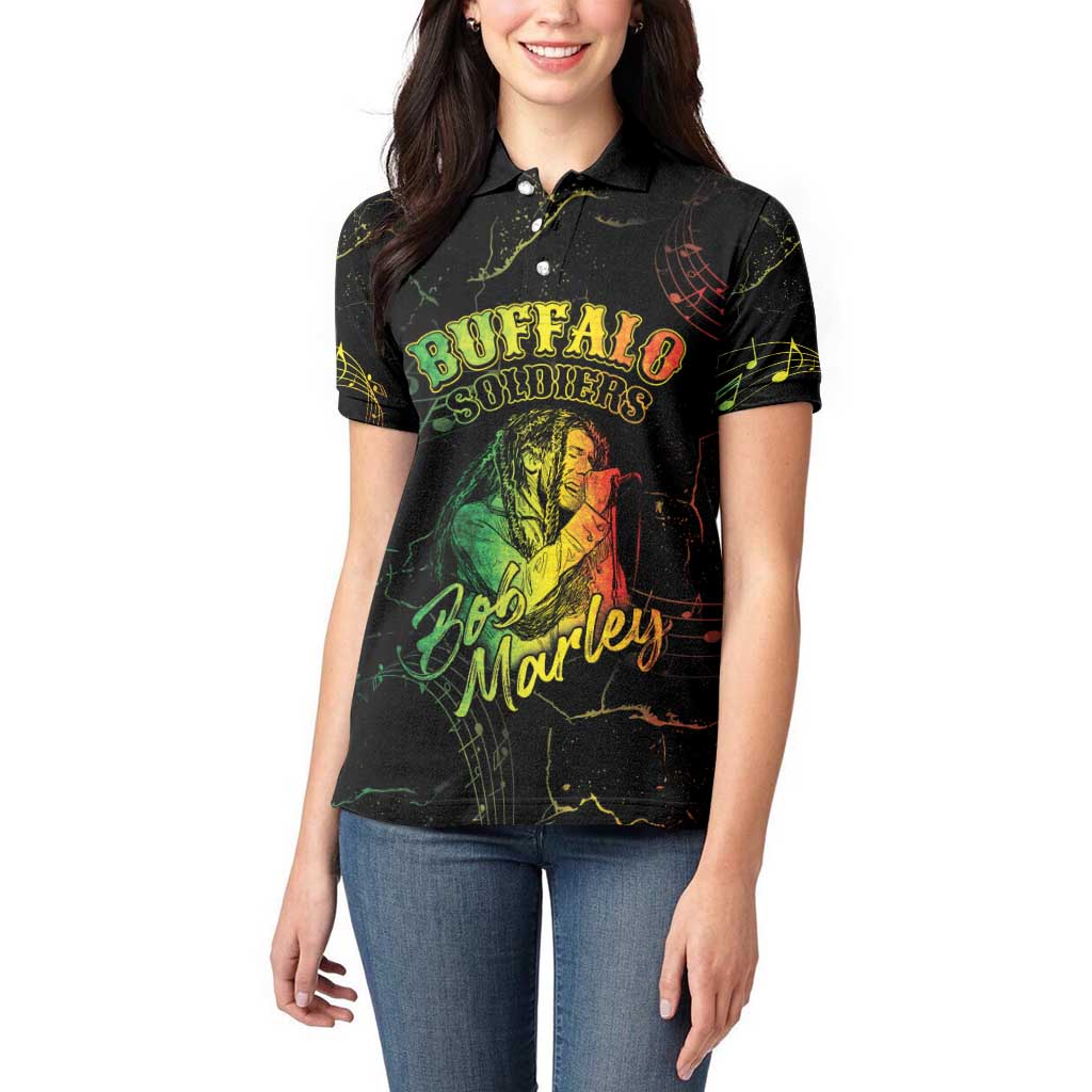 Reggae King Buffalo Soldier Women Polo Shirt Honoring The Legend LT05 - Wonder Print Shop