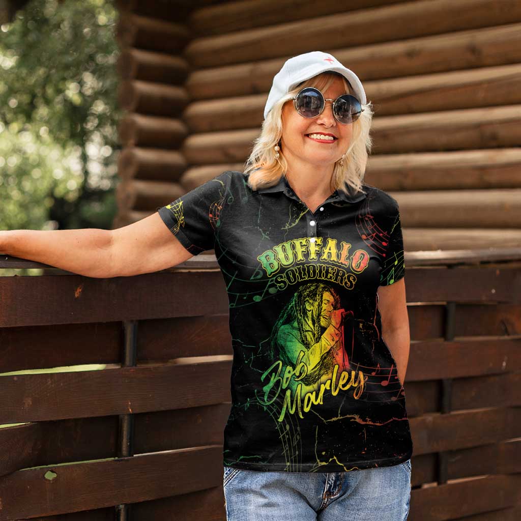 Reggae King Buffalo Soldier Women Polo Shirt Honoring The Legend LT05 - Wonder Print Shop