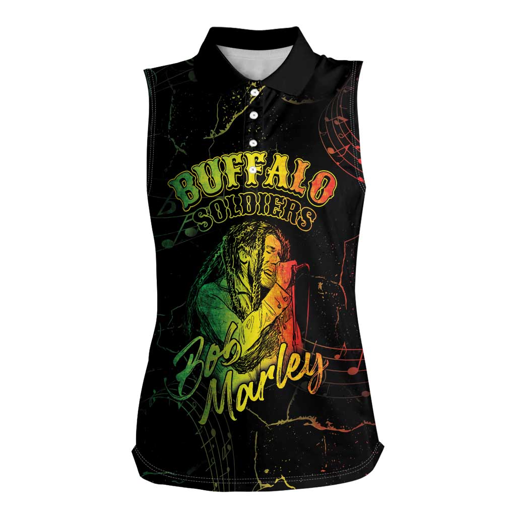 Reggae King Buffalo Soldier Women Sleeveless Polo Shirt Honoring The Legend LT05 - Wonder Print Shop